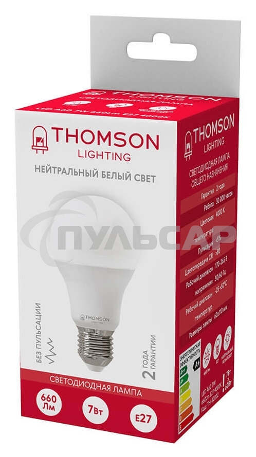 Лампа светодиодная Hiper THOMSON LED A60 7W 660Lm E27 4000K TH-B2002
