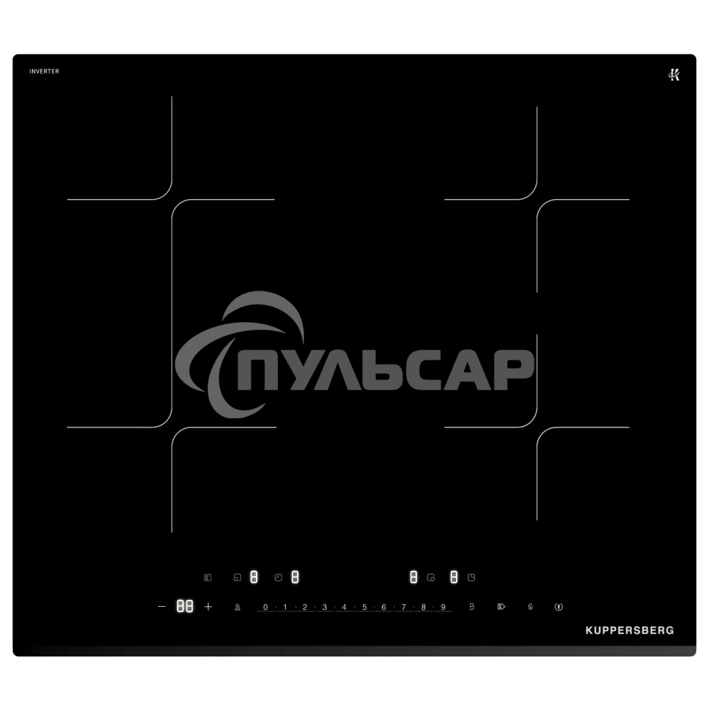 Варочная поверхность Kuppersberg/ Варочная поверхность Kuppersberg, индукция, High-Tech, 9 уровней мощности, inverter, таймер, пауза, Booster, автоматическое отключение, Flexi-zone, слайдерное управление, поддержание тепла, черный