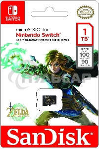 Флеш карта microSD 1Tb SanDisk microSDXC Class 10 UHS-I A1 C10 V30 U3 for Nintendo Switch 100/90 Mb/s