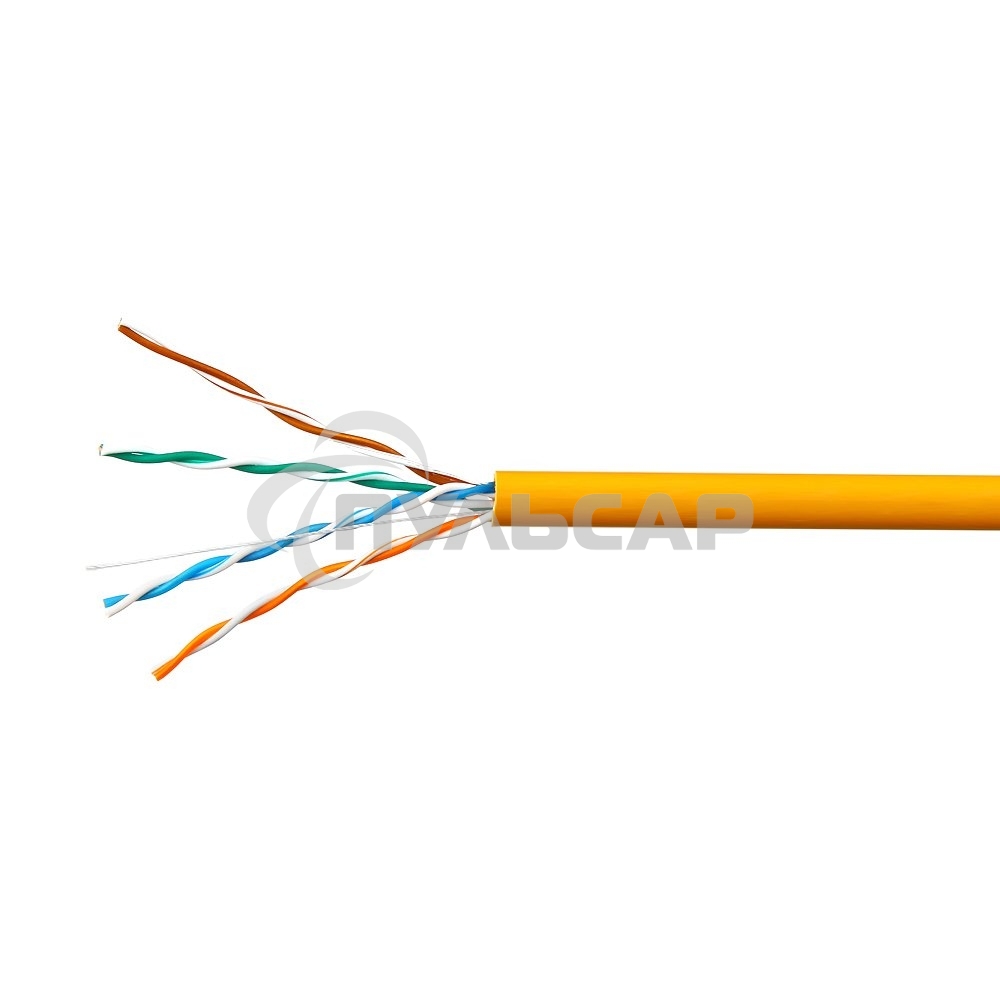 Кабель SkyNet Premium UTPнг-LSZH 4x2x0,51, низкое дымовыделение, нулевое содержание галогенов, медный, FLUKE TEST, кат.5e, однож., 305 м, box, оранжевый