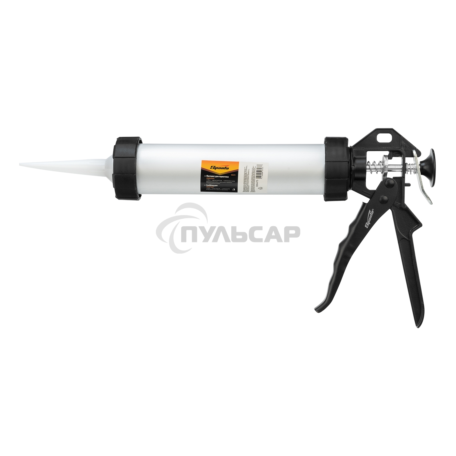 Пистолет для герметика SPARTA 886475 400мл ''закрытый'' алюминиевый корпус круглый шток 8 мм