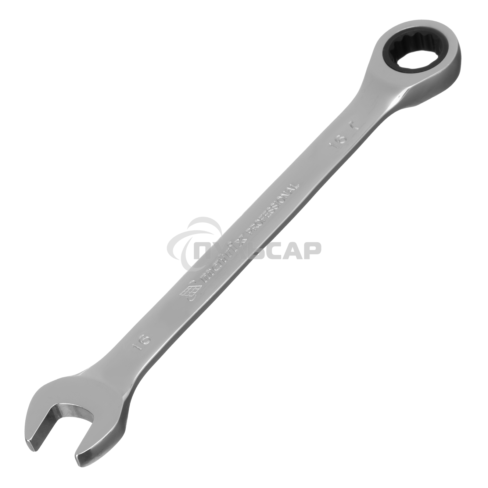 Ключ комбинированный трещоточный Matrix, 16 мм, CrV, зеркальный хром