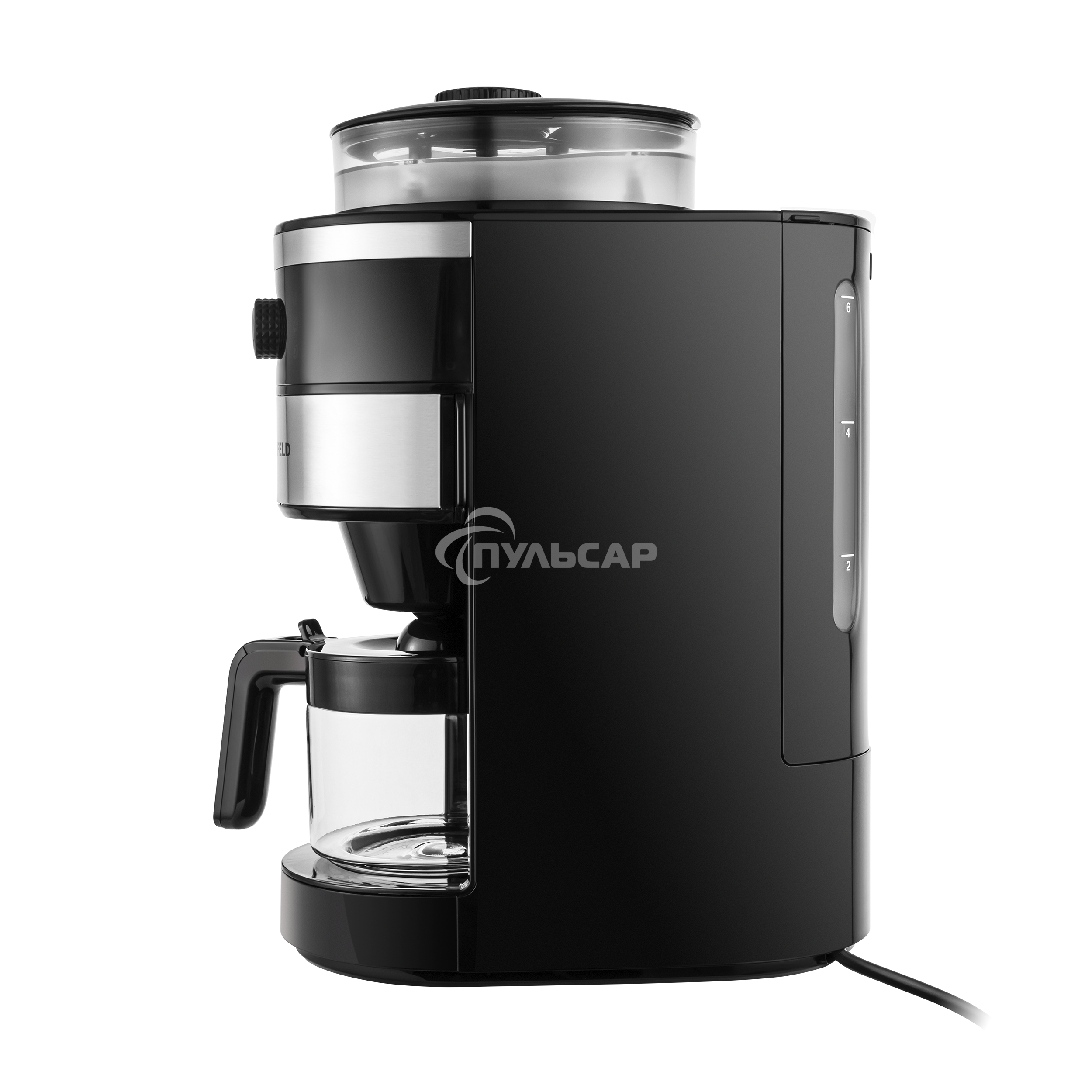 Кофеварка капельная Maunfeld MF-731BK черный, исп. кофе - зерновой/молотый, 0.83 л, 820 Вт.