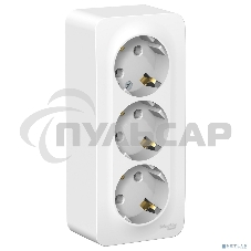 Розетка 3-м ОП BLANCA 16А 250В без шторок с заземл. изол. пласт. бел. SchE BLNRA010311