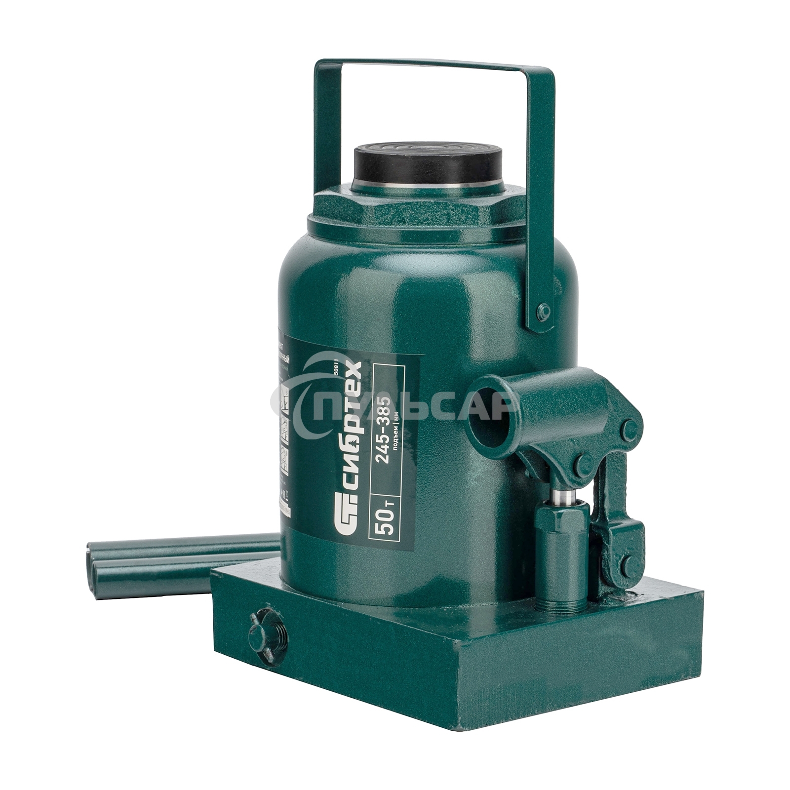 Домкрат гидравлический Сибртех бутылочный, 50т, 245-385мм