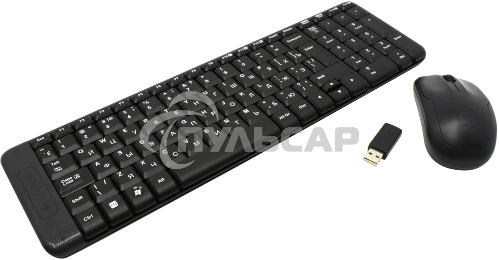 Комплект клавиатура + мышь Logitech MK220 клав:черный мышь:черный USB беспроводная