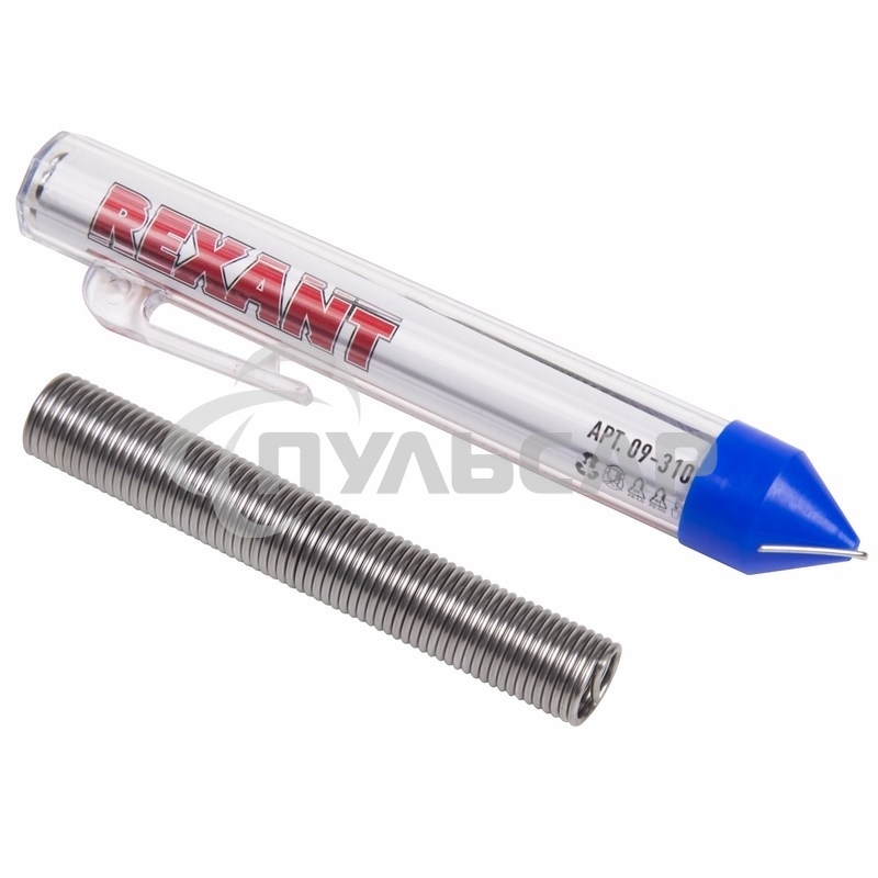 Припой с канифолью 20гр. d=1.0мм (Sn60 Pb40 Flux 2.2%) Rexant 09-3103