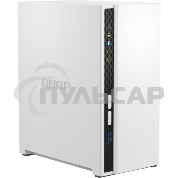 Сетевое хранилище SMB QNAP TS-233 NAS 2 HDD trays. ARM 4-core Cortex-A55 2.0GHz, ram 2 Gb (max), 1x1GbE, 2xUSB 2.0 port,1xUSB 3.2 Gen 1