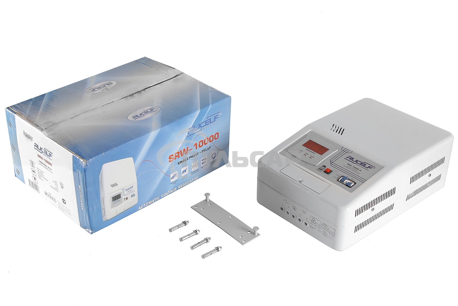 Стабилизатор RUCELF SRW-10000-Dоднофазный, цифровой 220В 10000ВА вх.:140-260ВНАСТЕННЫЙ