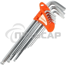 Набор ключей PATRIOT SKH-9EL, шестигранные с шаром, экстра длинные, 1,5-10мм, CRV, 9 шт