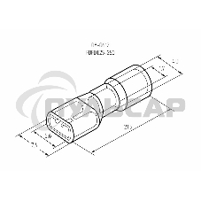 Клемма плоская полностью изолированная гнездо 6.6 мм 0.5-1.5 мм² (РППи-м 1.5-(6.3)) Rexant