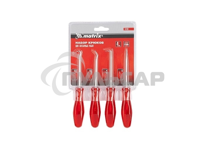 Набор крюков Matrix для слесарных работ, 4 шт.