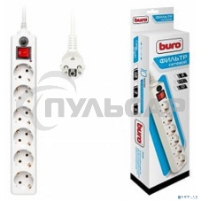 Сетевой фильтр Buro 600SH-5-W 5м (6 розеток) белый (коробка)