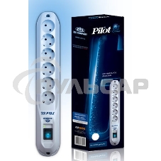 Сетевой фильтр Pilot GL 7м (6 розеток) белый (коробка) Сетевой фильтр Pilot GL 7м (6 розеток) белый (коробка)