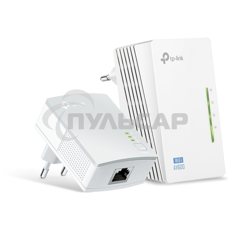 Сетевое оборудование TP-Link TL-WPA4220 300Mbps Wireless AV500 Powerline Extender, 500Mbps Powerline Datarate, 2 10/100Mbps Fast Ethernet ports, HomePlug AV, Plug and Play, WiFi Clone, Single Pack