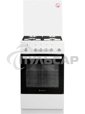 Плита комбинированная De Luxe 5040.40ГЭ (КР) ЧР белый, конфорок 4 шт, духовка 43 л, 50 см x 85 см x 50 см