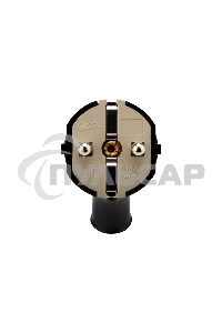 Вилка Евро угловая с з/к 16А с кольцом черная Rexant