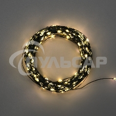 Гирлянда Роса с контроллером 30м, 300LED, IP20, 230В, зеленый провод, теплое белое свечение 