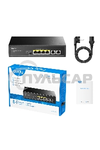 Коммутатор Cudy GS1006P (L2) 6x1Gbит/с 6PoE+ неуправляемый