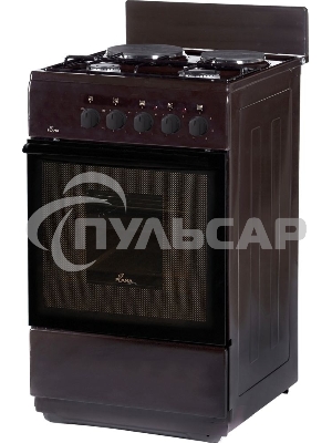 Плита комбинированная Flama RK 2201 B коричневый, конфорок 4 шт, духовка 50 л, 50 см x 85 см x 60 см