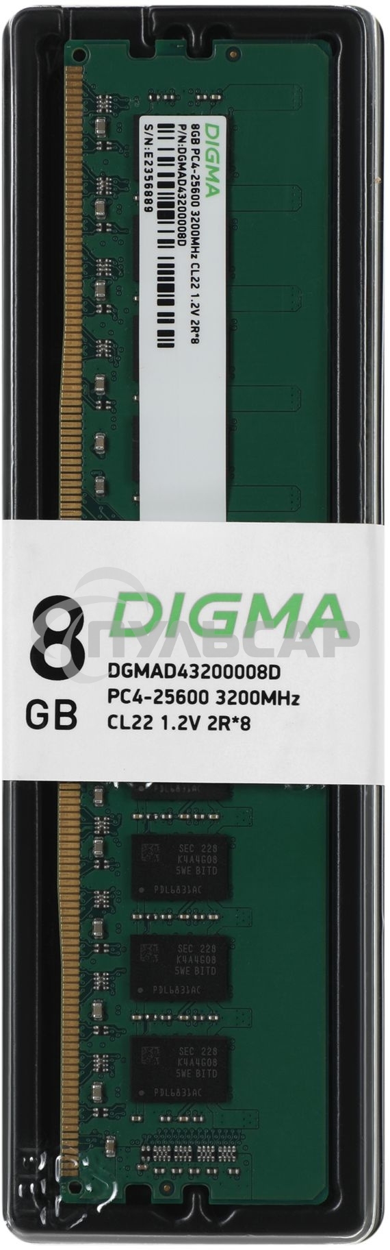 Оперативная память Digma, DDR4, 8Gb (1x8Gb), 3200MHz, CL22, DIMM