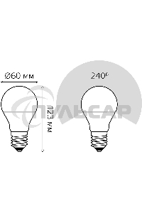 Лампа светодиодная Gauss LED A60 16W E27 1470lm 4100K 1/10/50