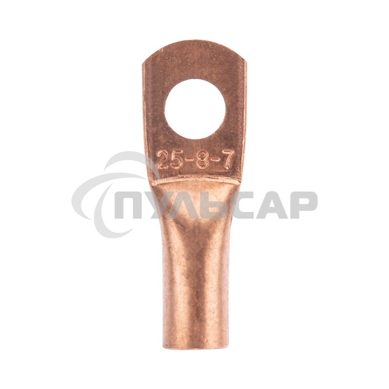 Наконечник медный ТМ 25-8-7 (25мм² - Ø8мм) (в упак. 100 шт.) Rexant