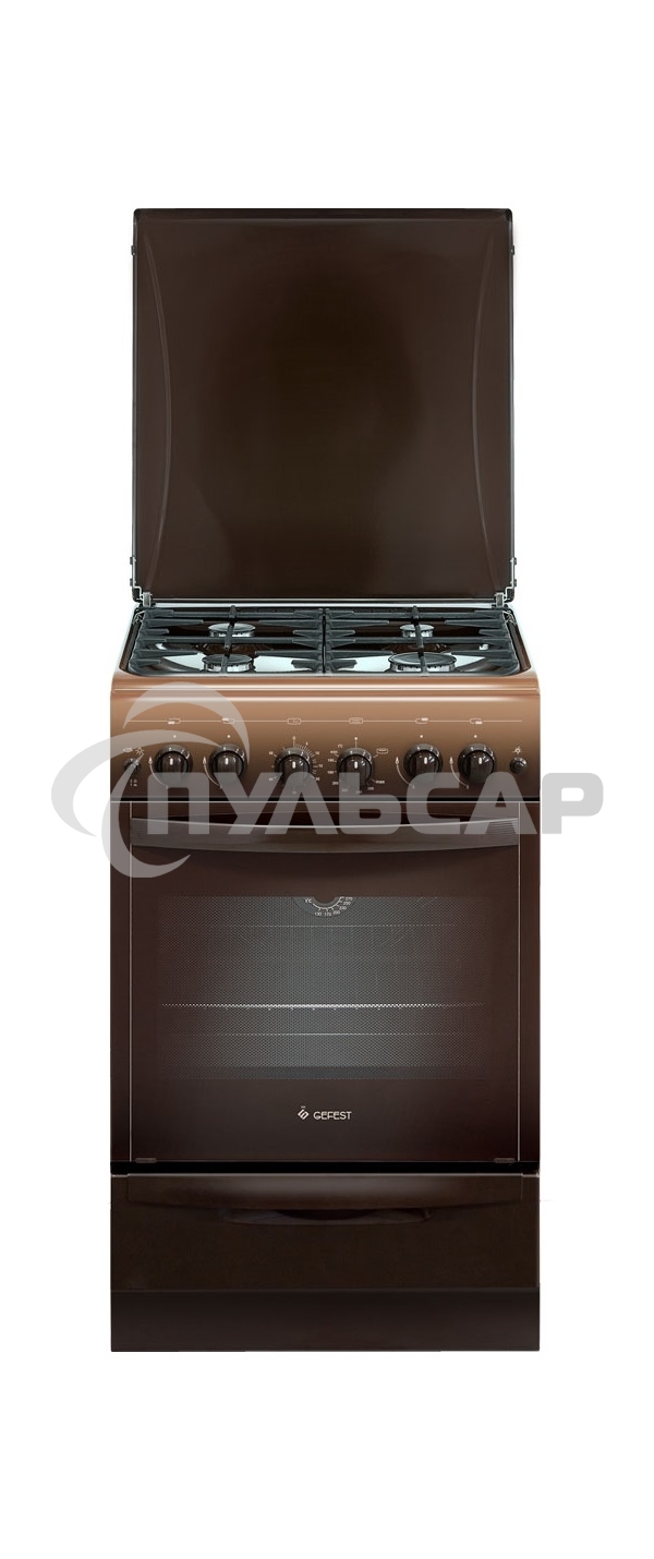 Плита газовая Gefest 5100-02 0001 коричневый, конфорок 4 газовых, духовка 52 л, 50 см x 85 см x 58.5 см