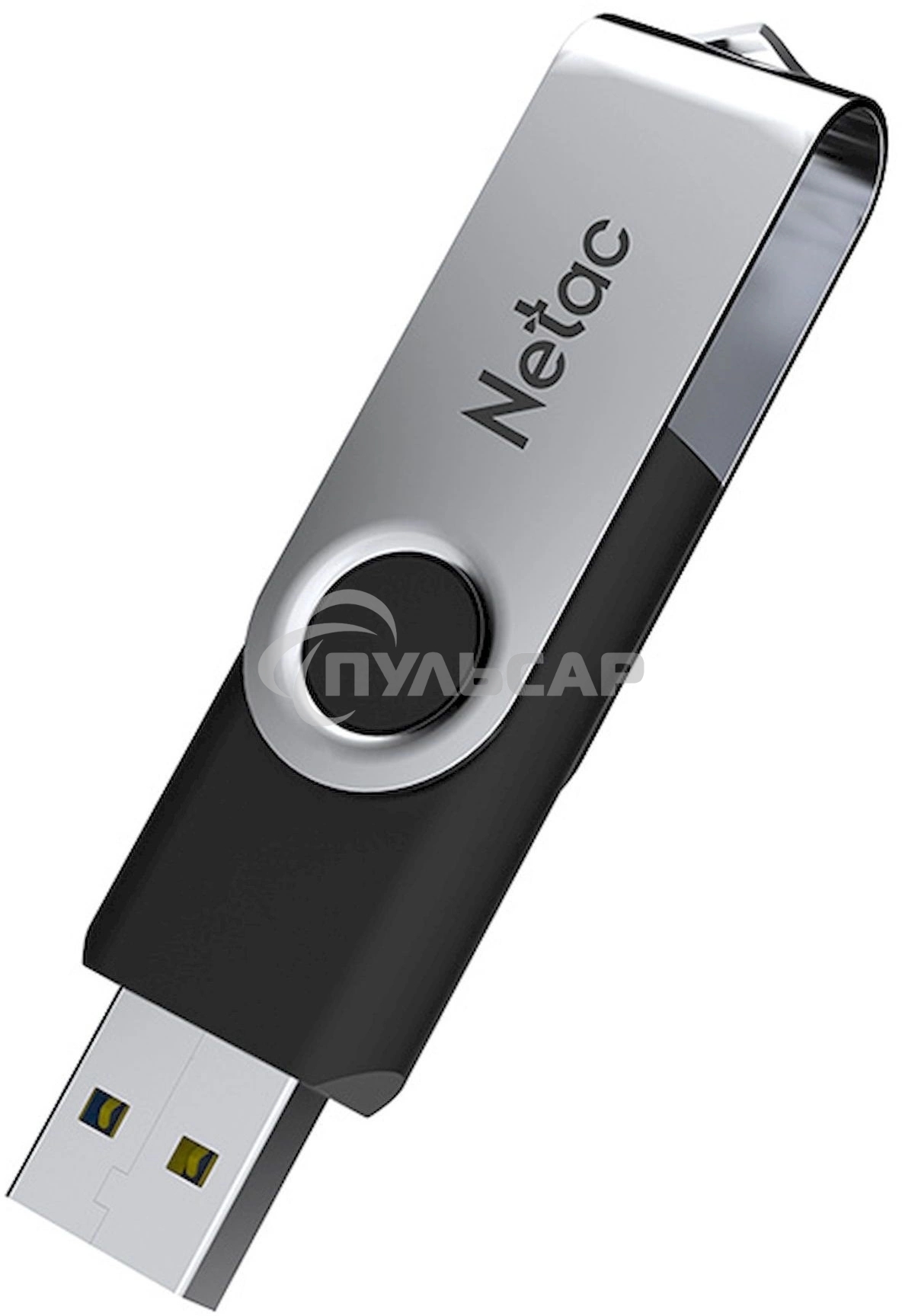 Флешка USB Netac U505, 4 Gb, USB 2.0, черный/серебристый, NT03U505N-004G-20BK