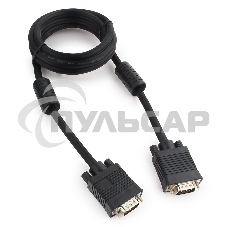 Кабель Gembird/Cablexpert CC-PPVGA-6B,Кабель VGA Premium,15M/15M, 1.8м, тройн.экран, феррит.кольца, черный, пакет