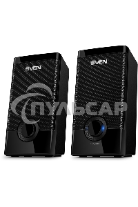 Колонки Sven 318 черный USB-порт ПК, ноутбука или адаптер 5V DC