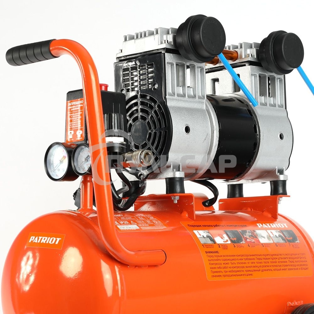 Компрессор Patriot поршневой безмасляный WO 24-220, 200 л/мин, 8 бар, 1250 Вт, 24 л, быстросъемный 1/4