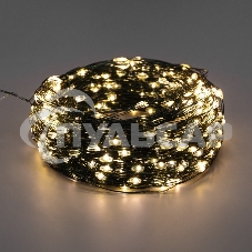 Гирлянда Роса с контроллером 30м, 300LED, IP20, 230В, зеленый провод, теплое белое свечение 