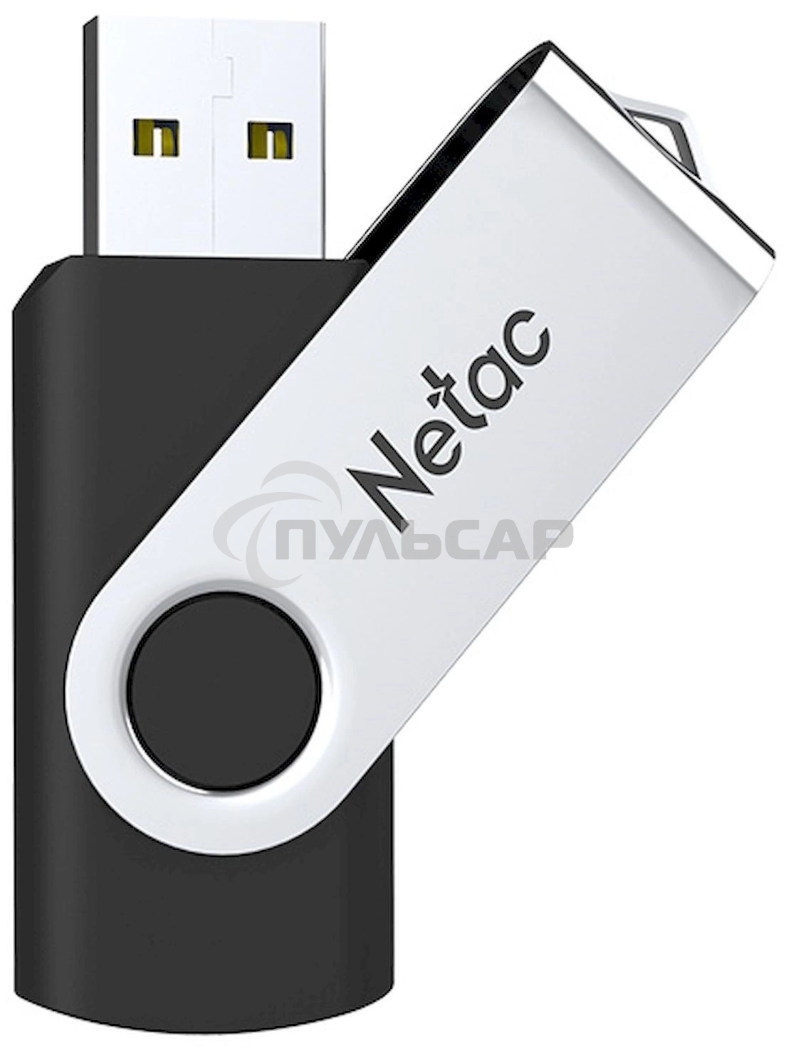 Флешка USB Netac U505, 4 Gb, USB 2.0, черный/серебристый, NT03U505N-004G-20BK