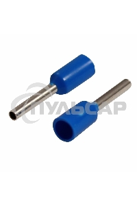 Наконечник штыревой втулочный Rexant изолированный, F-8 мм, 0.75 мм², НШВи 0.75-8 / E7508, синий, в упак. 10 шт.