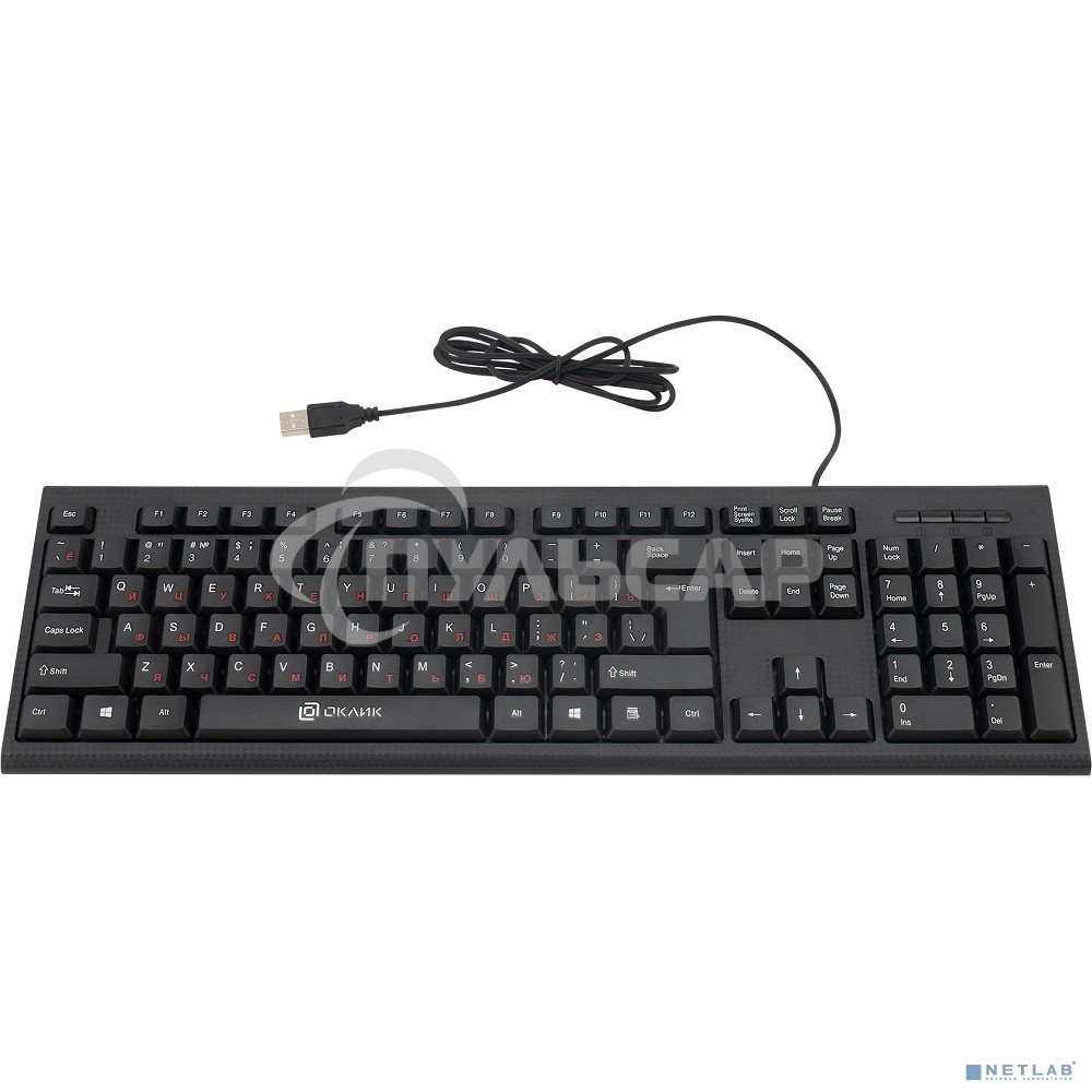 Комплект клавиатура + мышь Oklick 630M клав:черный мышь:черный USB