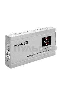 Стабилизатор напряжения ExeGate Master Turbo AVS-2000 (2000ВА, 100-265В, цифр. индикация вход/вых. напряжения, 220В±8%, КПД 98%, 5 уровней защиты, задержка, усиленный метал.корпус, евророзетка, RTL)