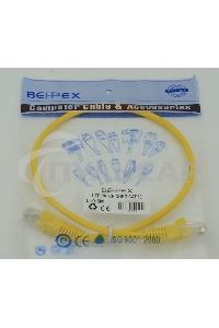 Патч-корд 5E Behpex 0.5m Yellow