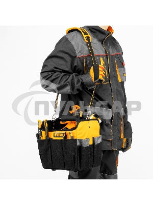 Переноска для инструмента, 260х240х300 мм, 22 кармана, наплечный ремень Denzel