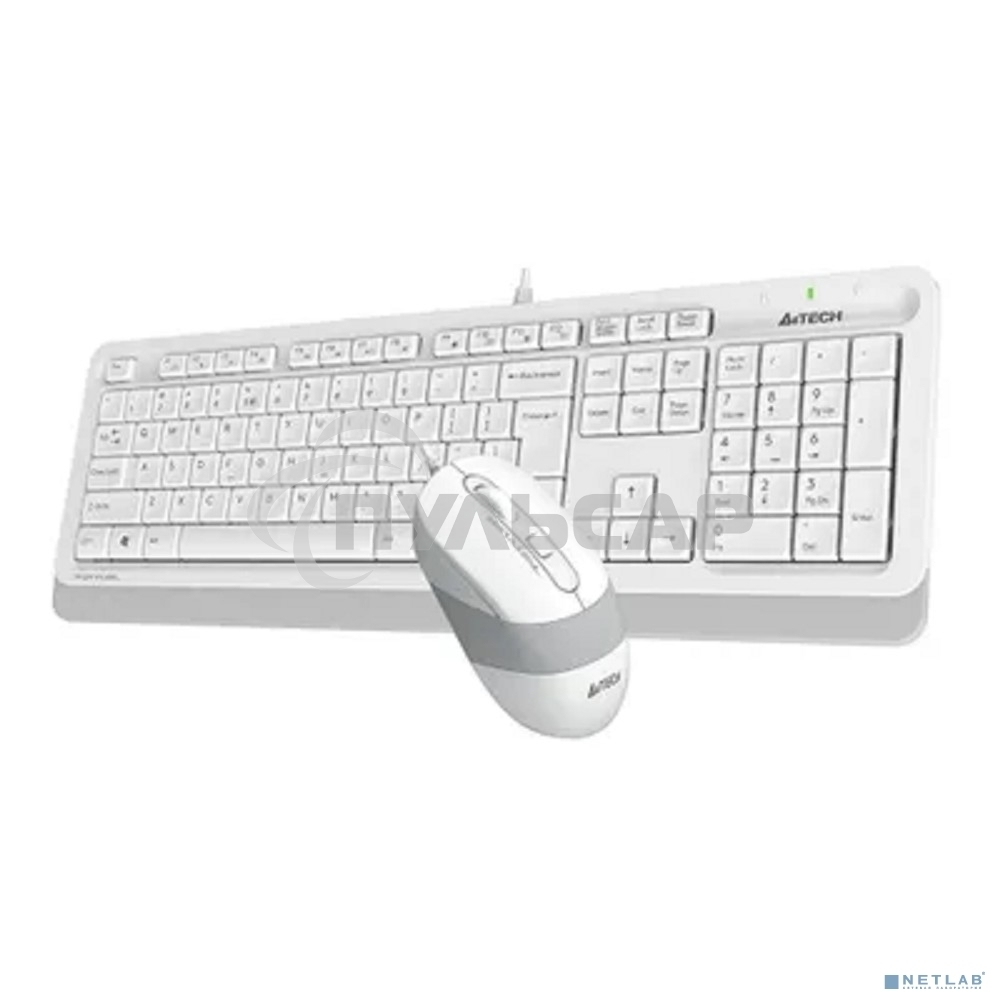 Комплект клавиатура + мышь A4Tech Fstyler F1010 клав:белый/серый мышь:белый/серый USB Multimedia