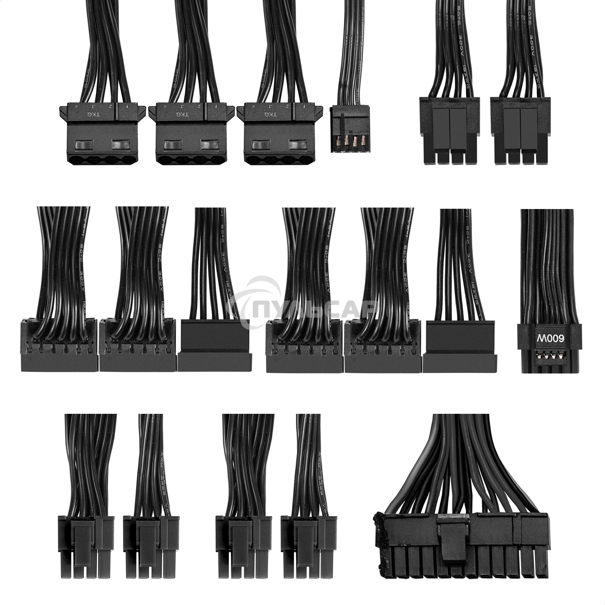 Блок питания ExeGate 1000VSP FС, 1000Вт, 80 PLUS Gold, 120мм, модульный, черный