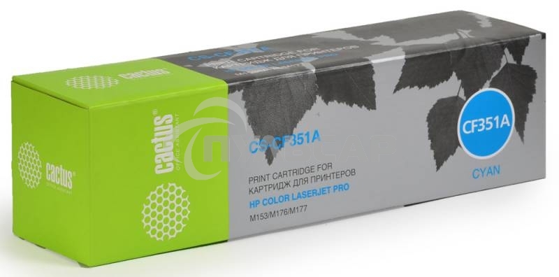 Картридж лазерный Cactus CS-CF351A голубой (1000 стр.) для HP M176/M177