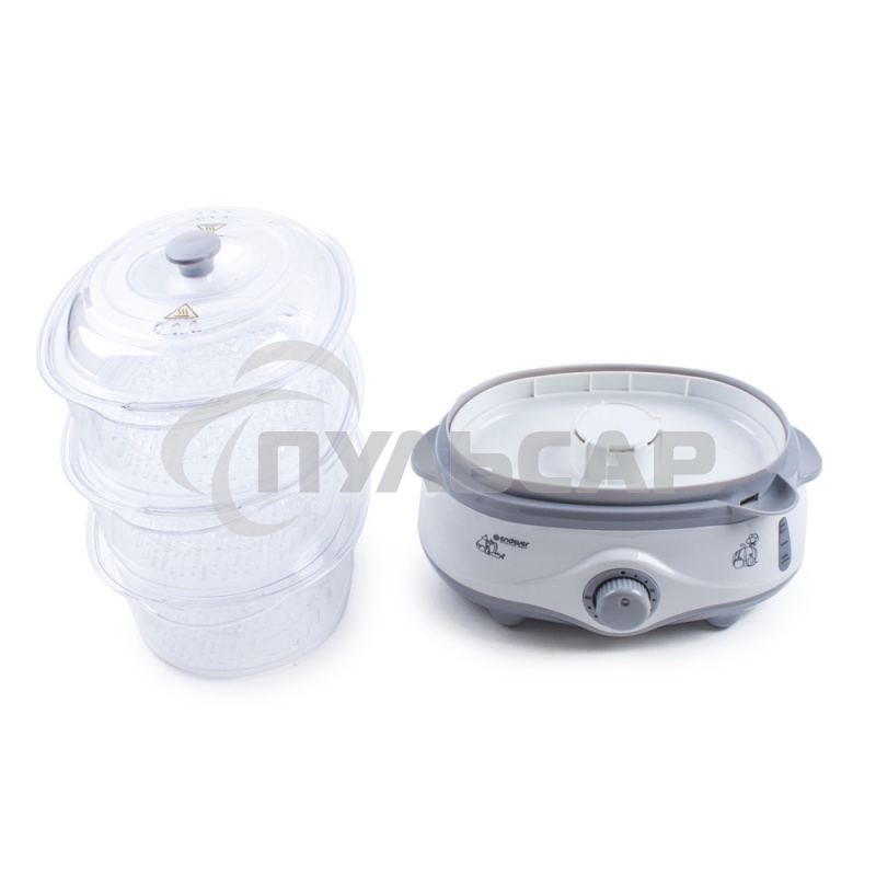 Пароварка Endever Vita-170, белый/серый, мощность 1000 Вт, объем 11 л