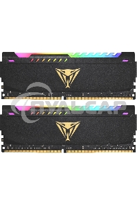 Оперативная память Patriot Viper Steel, DDR4, 32Gb (2x16Gb), 3200MHz, CL18, DIMM, с радиатором, RGB, черный