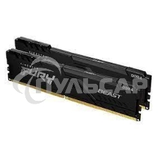Оперативная память Kingston Fury Beast, DDR4, 16Gb (2x8Gb), 3200MHz, CL16, DIMM, с радиатором, черный
