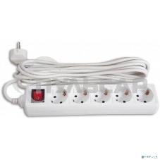 Сетевой удлинитель Buro BU-PS5.5/W 5м (5 розеток) белый (пакет ПЭ)