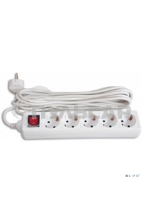 Сетевой удлинитель Buro BU-PS5.5/W 5м (5 розеток) белый (пакет ПЭ)