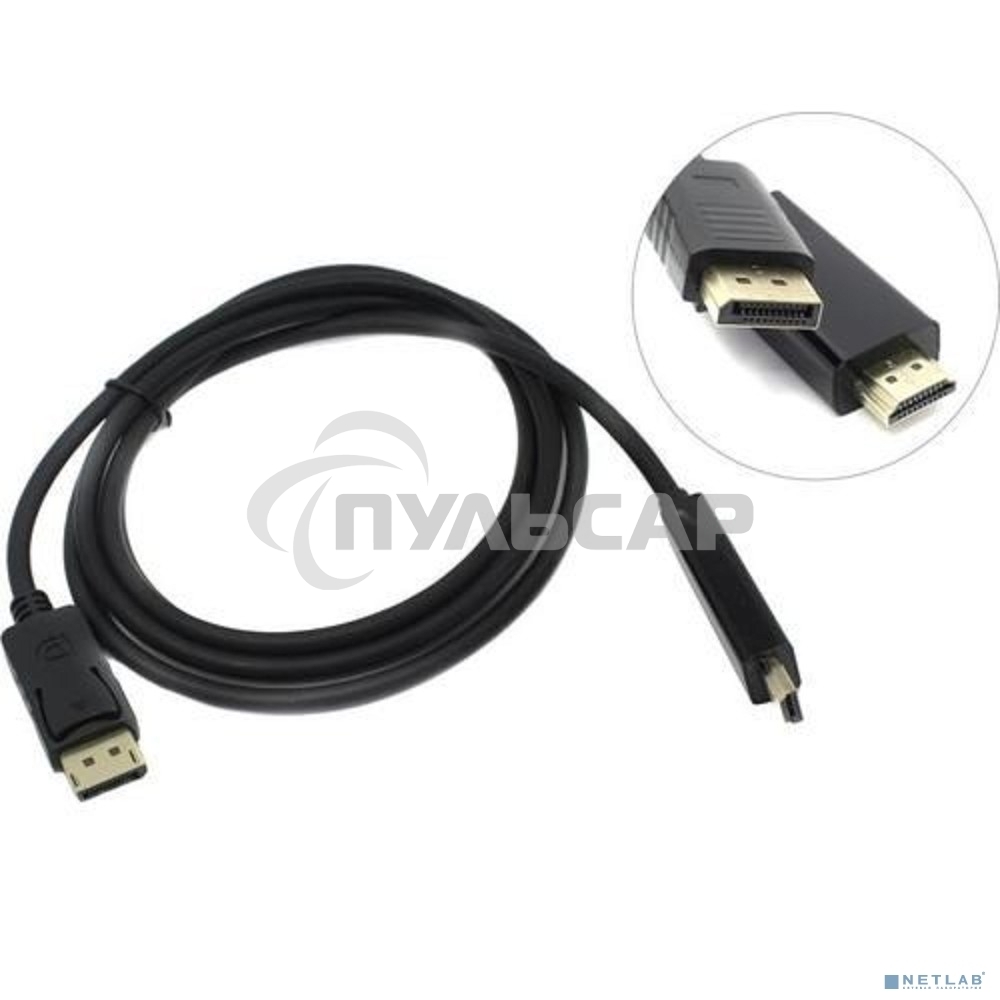 Кабель ExeGate EX284915RUS DisplayPort-HDMI ExeGate EX-CC-DP-HDMI-1.8 (20M/19M, 1,8м, экран)