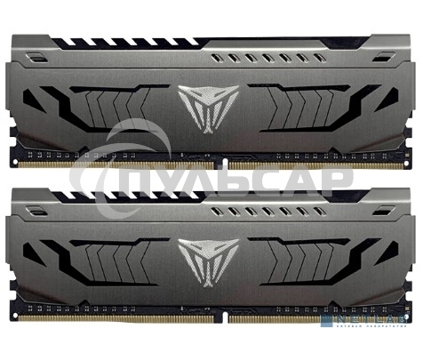 Оперативная память Patriot Viper Steel, DDR4, 8Gb (2x4Gb), 3200MHz, CL16, DIMM, с радиатором, черный