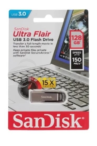 Флешка USB 128Gb SanDisk CZ73 Ultra Flair, USB 3.0, Tropical Blue